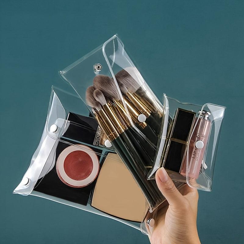 Transparent Cosmetic Bag Travel Flap Storage Bag With Snap