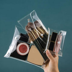 Transparent Cosmetic Bag Travel Flap Storage Bag With Snap