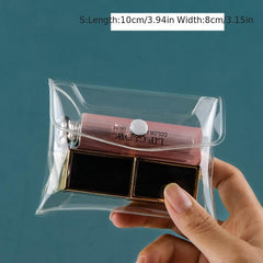 Transparent Cosmetic Bag Travel Flap Storage Bag With Snap