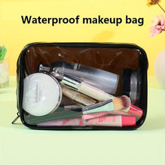 Transparent Zipper Makeup Pouch Minimalist Cosmetic Bag