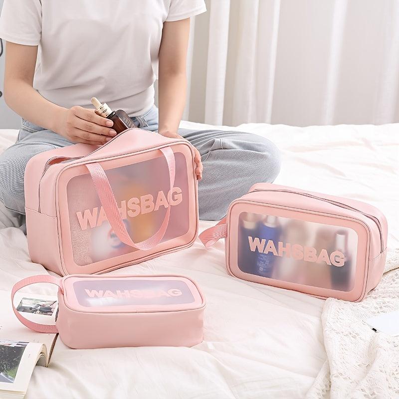 Waterproof Zipper Cosmetic Bag Portable Makeup Organizer Toiletry Wash Bag