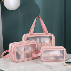 Waterproof Zipper Cosmetic Bag Portable Makeup Organizer Toiletry Wash Bag
