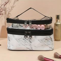 Transparent Cow Pattern Cosmetic Bag Waterproof Makeup Bag