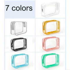 Transparent Zipper Makeup Pouch Toiletry Wash Bag Portable Cosmetic Bag