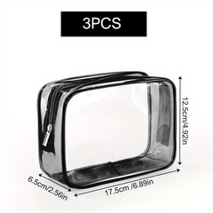 Transparent Zipper Makeup Pouch Toiletry Wash Bag Portable Cosmetic Bag