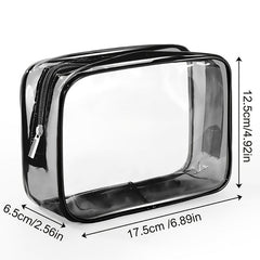 Transparent Zipper Makeup Pouch Toiletry Wash Bag Portable Cosmetic Bag