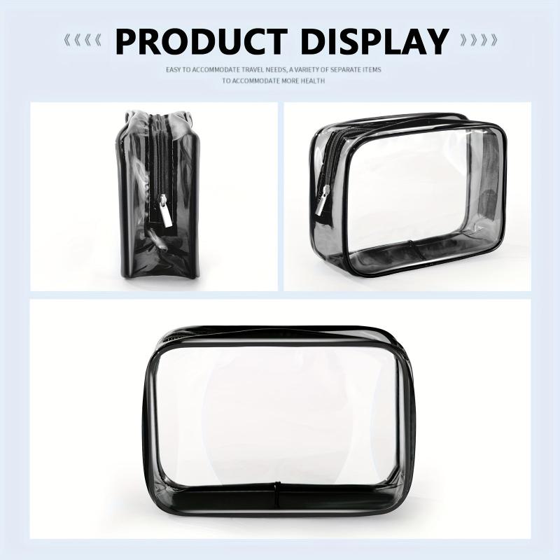 Transparent Zipper Makeup Pouch Toiletry Wash Bag Portable Cosmetic Bag