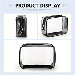 Transparent Zipper Makeup Pouch Toiletry Wash Bag Portable Cosmetic Bag