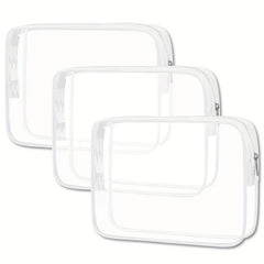 Transparent Zipper Makeup Pouch Toiletry Wash Bag Portable Cosmetic Bag
