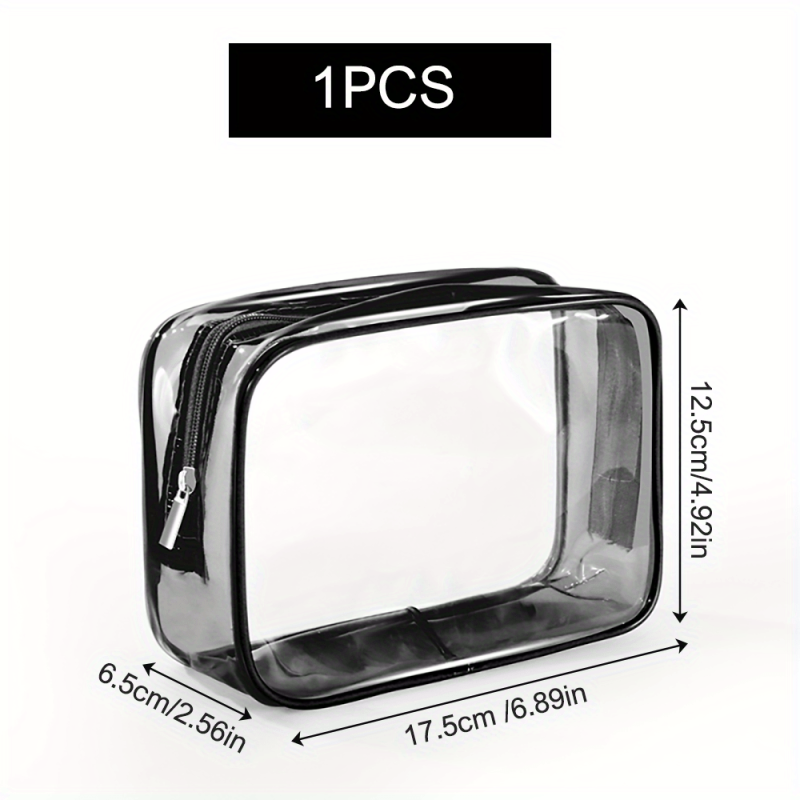 Transparent Zipper Makeup Pouch Toiletry Wash Bag Portable Cosmetic Bag