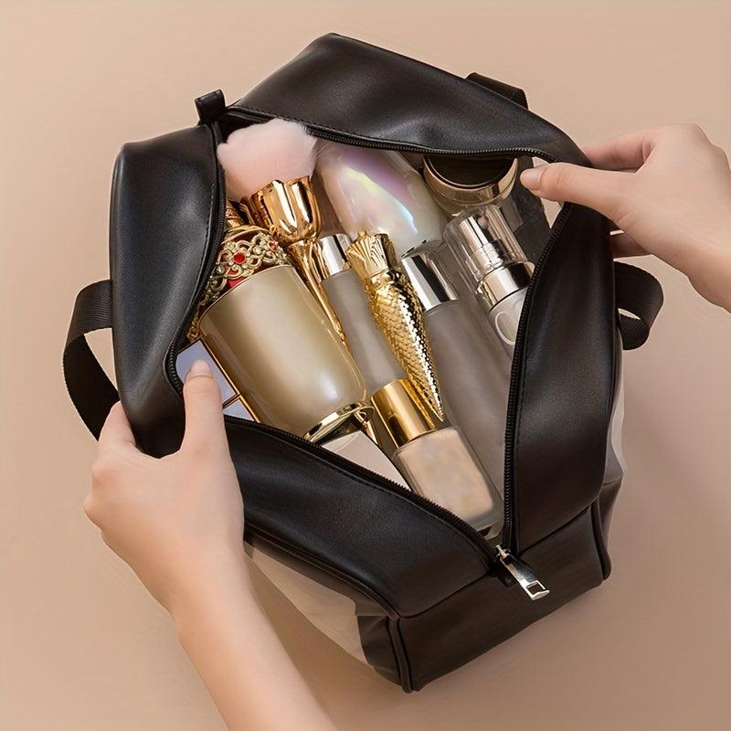 Letter Pattern Cosmetic Handbag Travel Toiletry Wash Bag Lightweight Makeup Bag