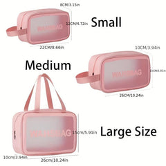 Letter Pattern Cosmetic Handbag Travel Toiletry Wash Bag Lightweight Makeup Bag