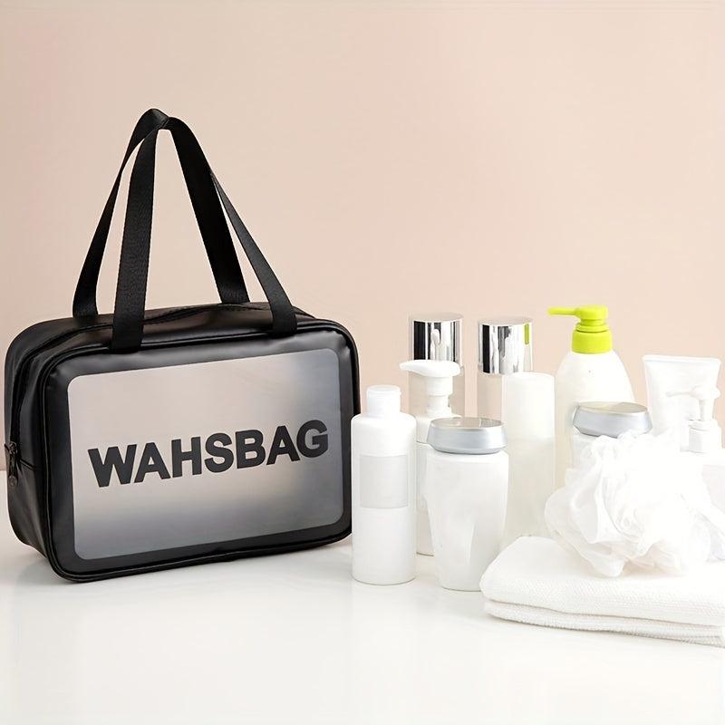 Letter Pattern Cosmetic Handbag Travel Toiletry Wash Bag Lightweight Makeup Bag