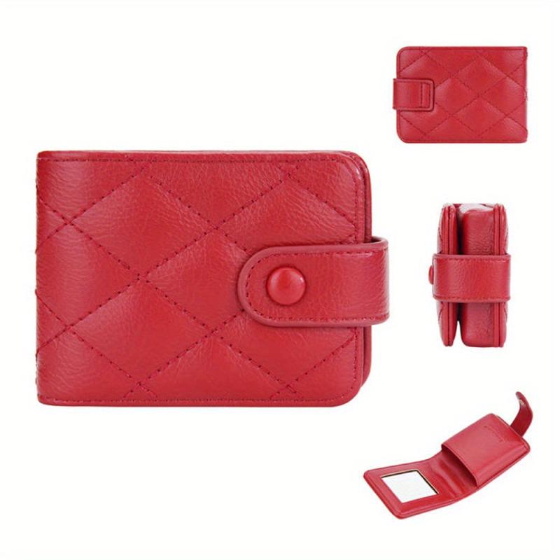 Quilted Flap Lipstick Bag Argyle Pattern with Mirror