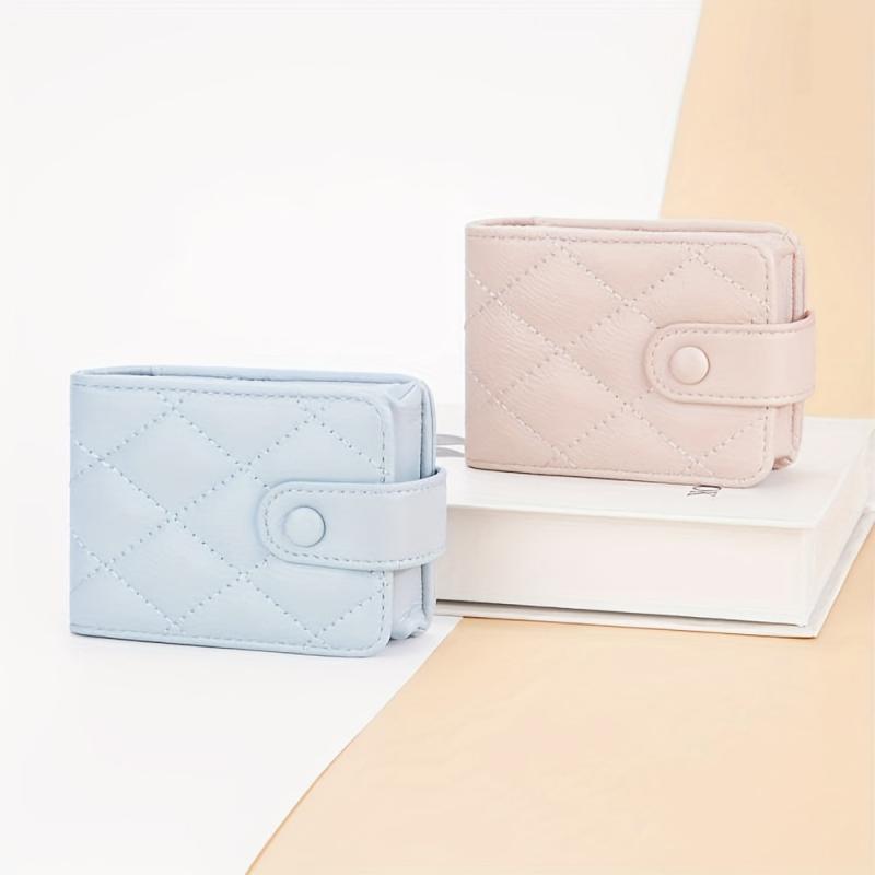 Quilted Flap Lipstick Bag Argyle Pattern with Mirror