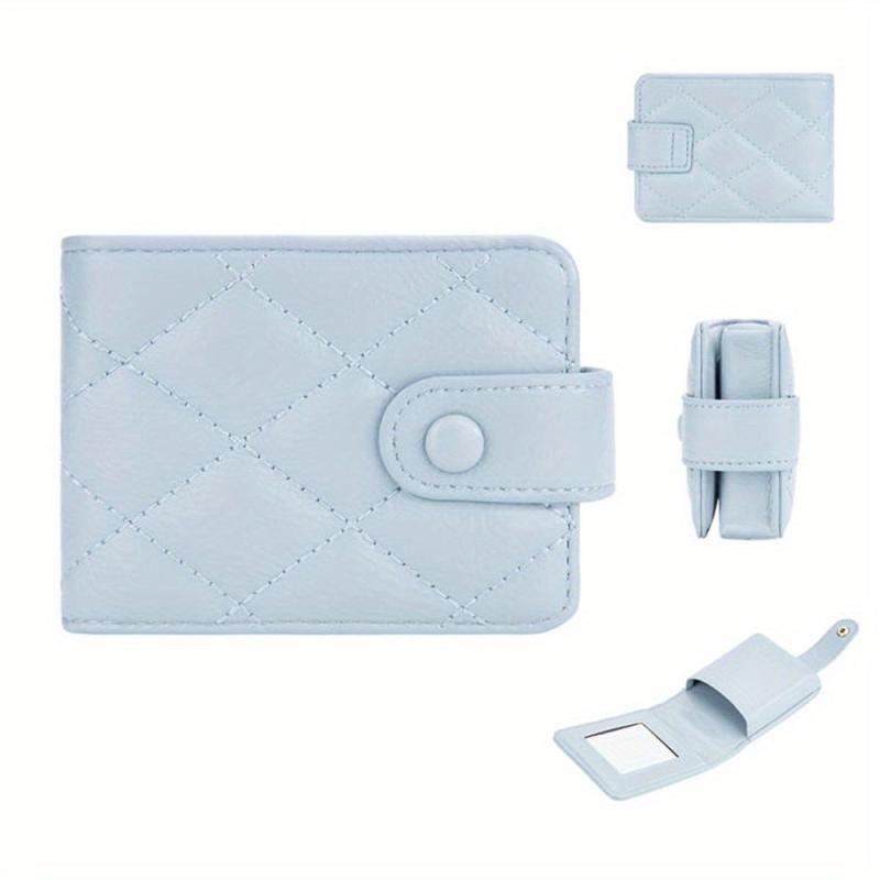 Quilted Flap Lipstick Bag Argyle Pattern with Mirror
