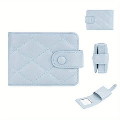Quilted Flap Lipstick Bag Argyle Pattern with Mirror