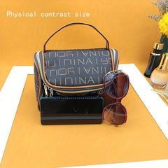Classic Letter Pattern Makeup Bag Zipper Cosmetic Toiletry Wash Bag