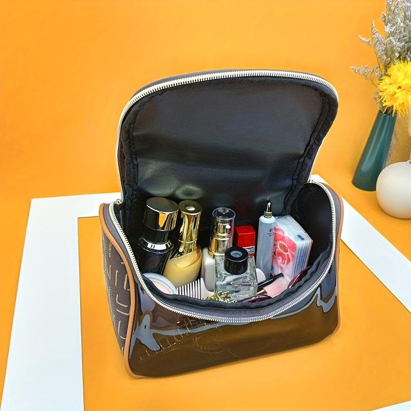 Classic Letter Pattern Makeup Bag Zipper Cosmetic Toiletry Wash Bag