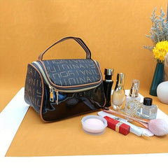 Classic Letter Pattern Makeup Bag Zipper Cosmetic Toiletry Wash Bag