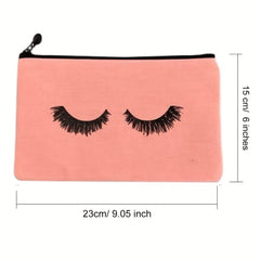 Eyelashes Pattern Storage Pouch Zipper Makeup Bag