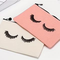 Eyelashes Pattern Storage Pouch Zipper Makeup Bag