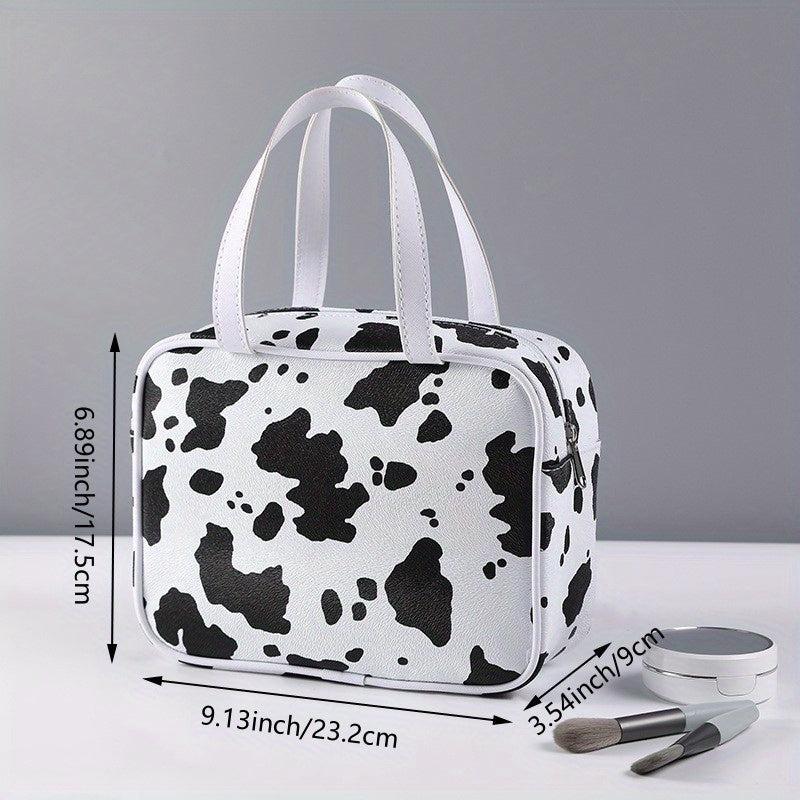 Cow Pattern Cosmetics Storage Bag Large Capacity Portable Toiletry Wash Bag