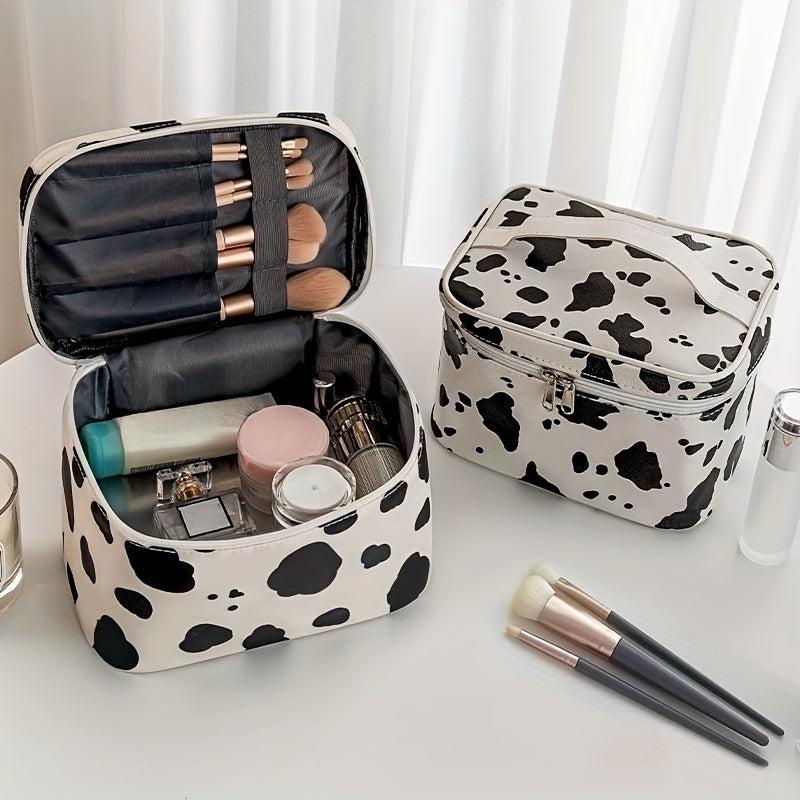 Cow Pattern Cosmetics Storage Bag Large Capacity Portable Toiletry Wash Bag