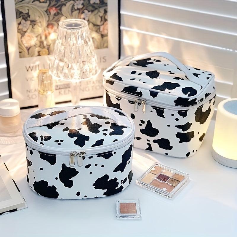 Cow Pattern Cosmetics Storage Bag Large Capacity Portable Toiletry Wash Bag