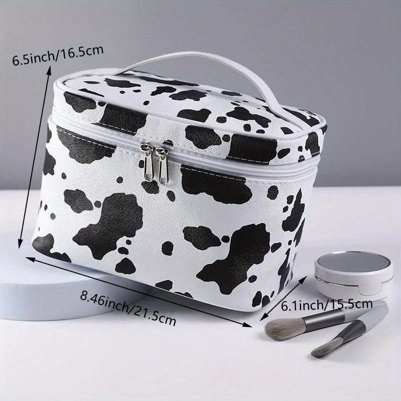 Cow Pattern Cosmetics Storage Bag Large Capacity Portable Toiletry Wash Bag