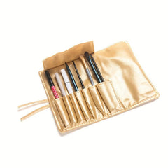 Makeup Brush Organizer Bag Faux Leather Brush Storage Bag