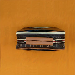 Portable Faux Leather Makeup Bag Waterproof Cosmetics Storage