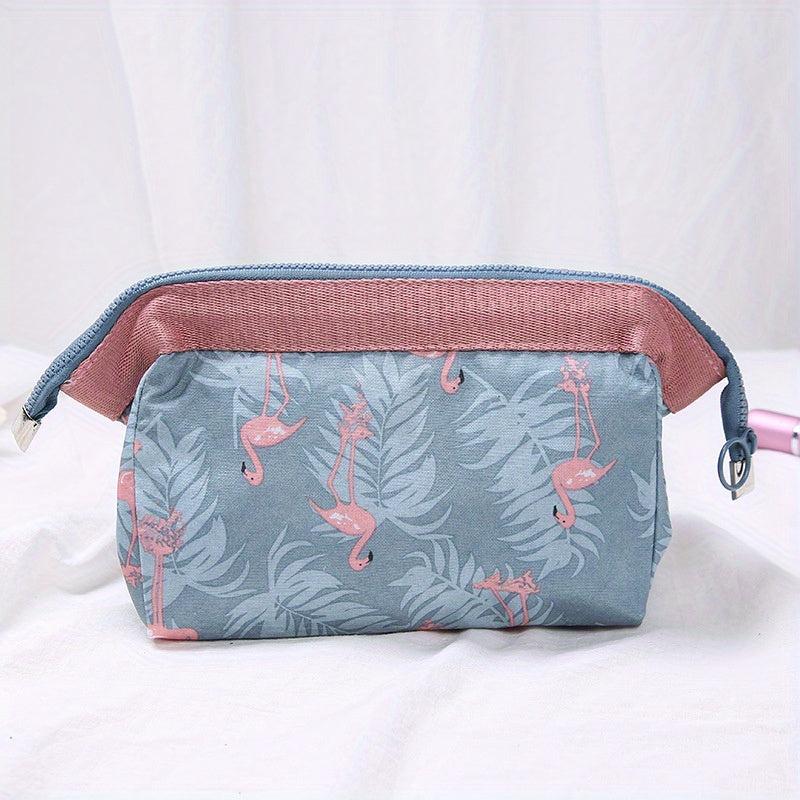 Floral Pattern Cosmetic Bag Portable Travel Storage Makeup Organizer
