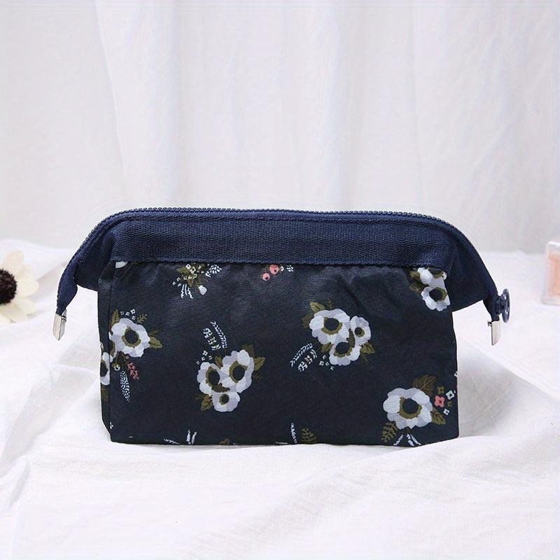 Floral Pattern Cosmetic Bag Portable Travel Storage Makeup Organizer