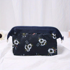 Floral Pattern Cosmetic Bag Portable Travel Storage Makeup Organizer