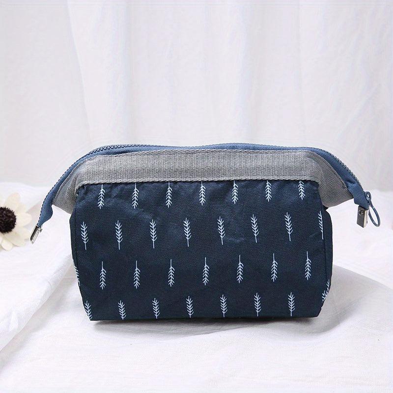 Floral Pattern Cosmetic Bag Portable Travel Storage Makeup Organizer