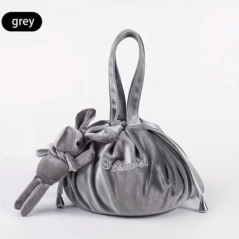 Minimalist Bunny Drawstring Bag for Travel Toiletries