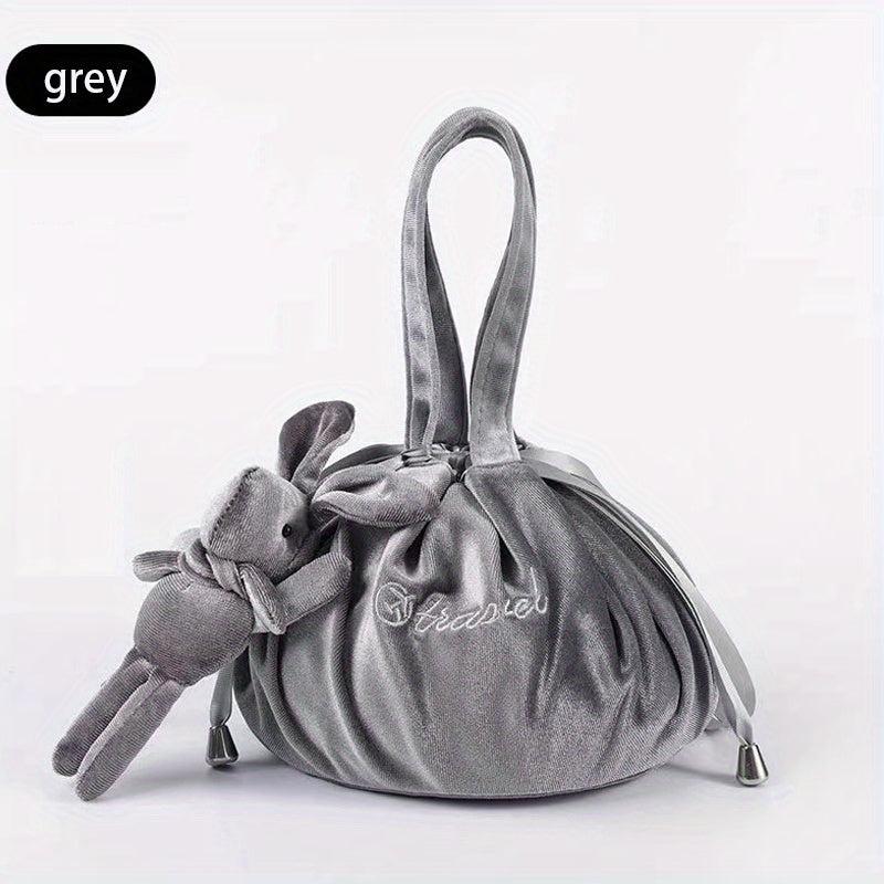 Minimalist Bunny Drawstring Bag for Travel Toiletries
