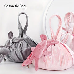 Minimalist Bunny Drawstring Bag for Travel Toiletries