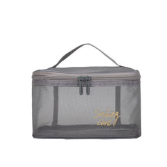 Mesh Clear Cube Travel Cosmetics Bag Portable Storage Handheld Organizer