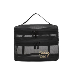 Mesh Clear Cube Travel Cosmetics Bag Portable Storage Handheld Organizer