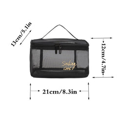 Mesh Clear Cube Travel Cosmetics Bag Portable Storage Handheld Organizer