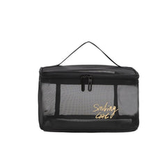 Mesh Clear Cube Travel Cosmetics Bag Portable Storage Handheld Organizer