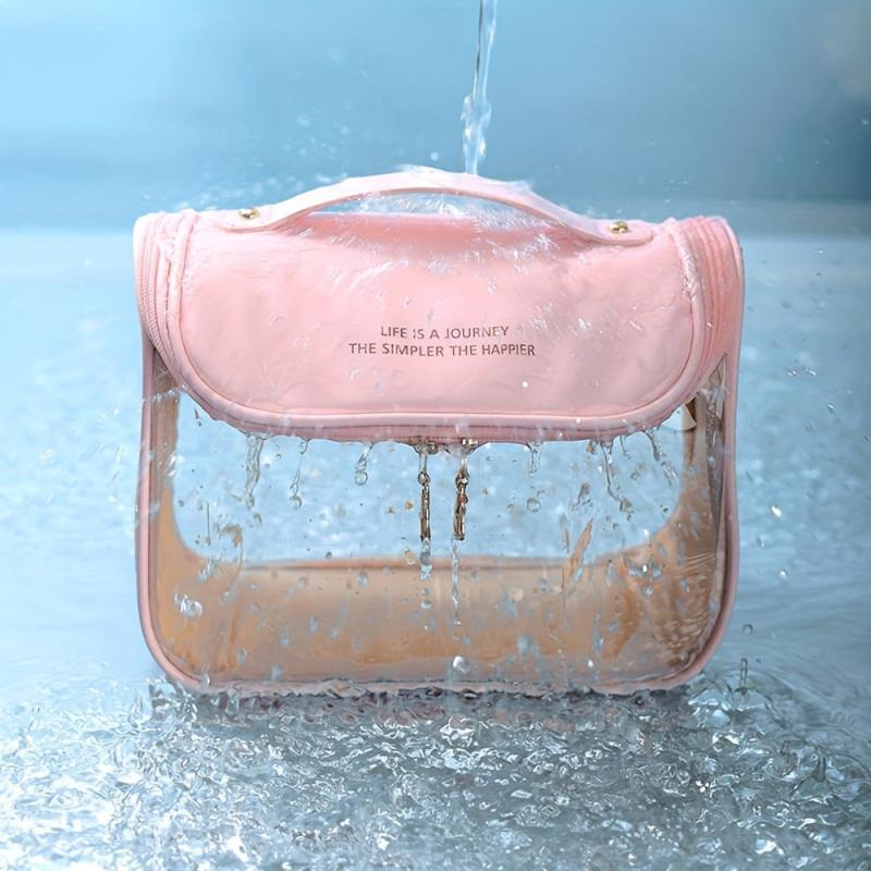 Waterproof Hanging Cosmetic Bag Transparent Travel Storage Bag with Hook