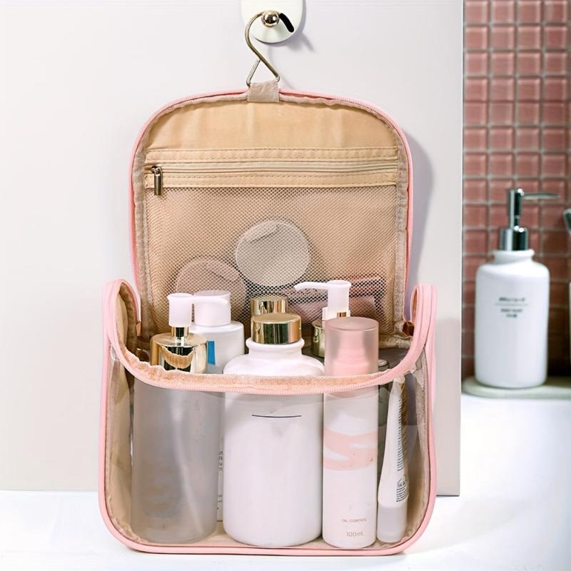 Waterproof Hanging Cosmetic Bag Transparent Travel Storage Bag with Hook