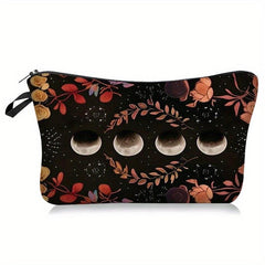 Vintage Moon Pattern Makeup Organizer Zipper Bag for Travel