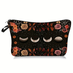 Vintage Moon Pattern Makeup Organizer Zipper Bag for Travel