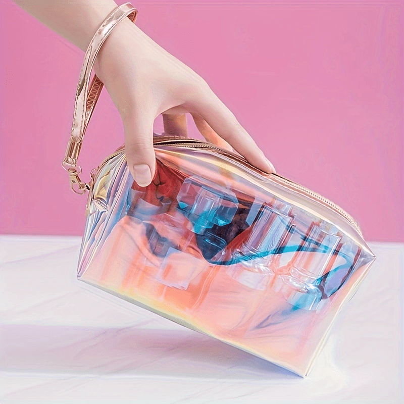 Waterproof Laser Cosmetic Bag Lightweight PU Leather Beauty Tool Storage Bag