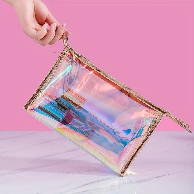 Waterproof Laser Cosmetic Bag Lightweight PU Leather Beauty Tool Storage Bag