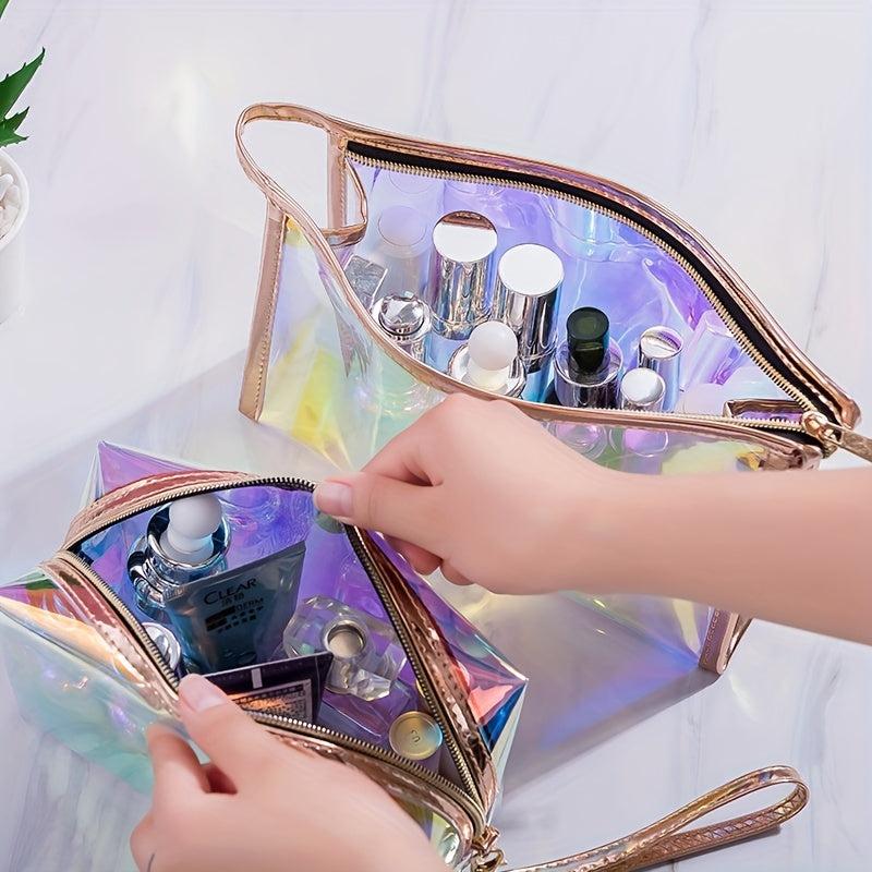 Waterproof Laser Cosmetic Bag Lightweight PU Leather Beauty Tool Storage Bag